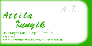 attila kunyik business card